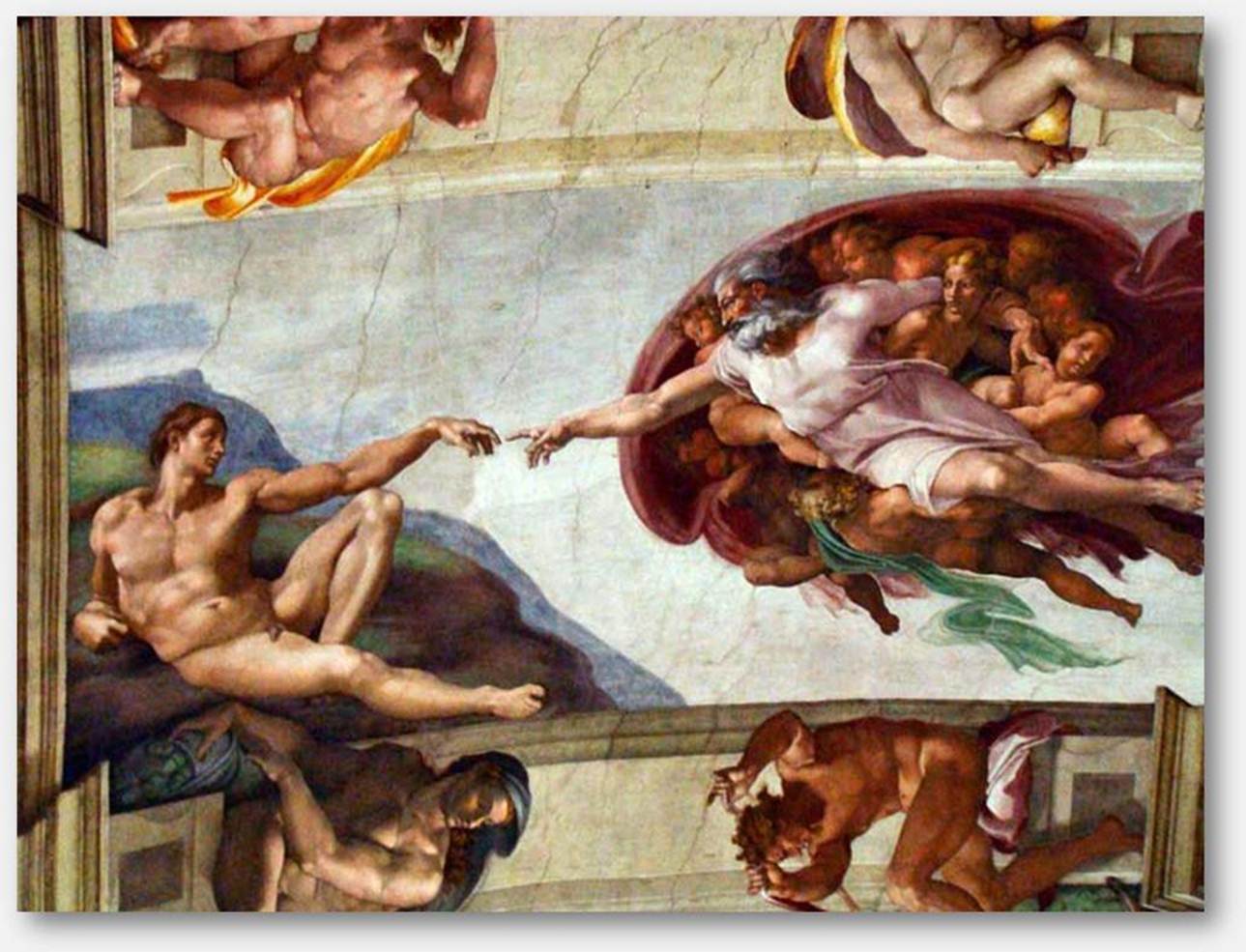 god giving life to adam painting